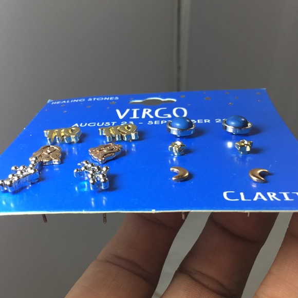 Set of 6 Virgo Healing Stone Stud Earrings - Picture 5 of 5